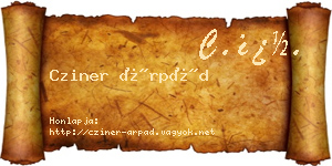 Cziner Árpád névjegykártya